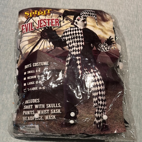 Spirit Harlequin Jester Costume with Black and White Pattern - Picture 1 of 10